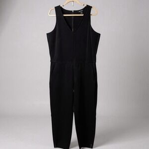 Athleta Brooklyn Jumpsuit Women 14 Black Comfort Athleisure Stretchy Comfy